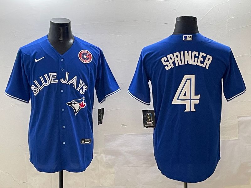 Men Toronto Blue Jays #4 Springer Blue Game 2025 Nike MLB Jersey style 4->toronto blue jays->MLB Jersey